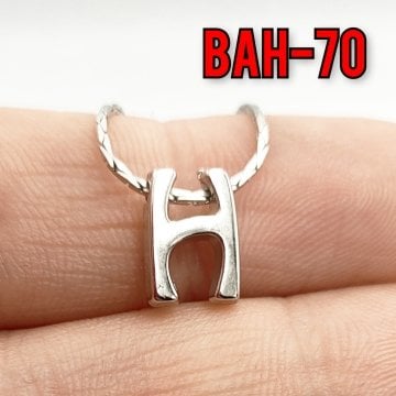 BAH-70 Rodyum Kaplama H Harfi Boncuk