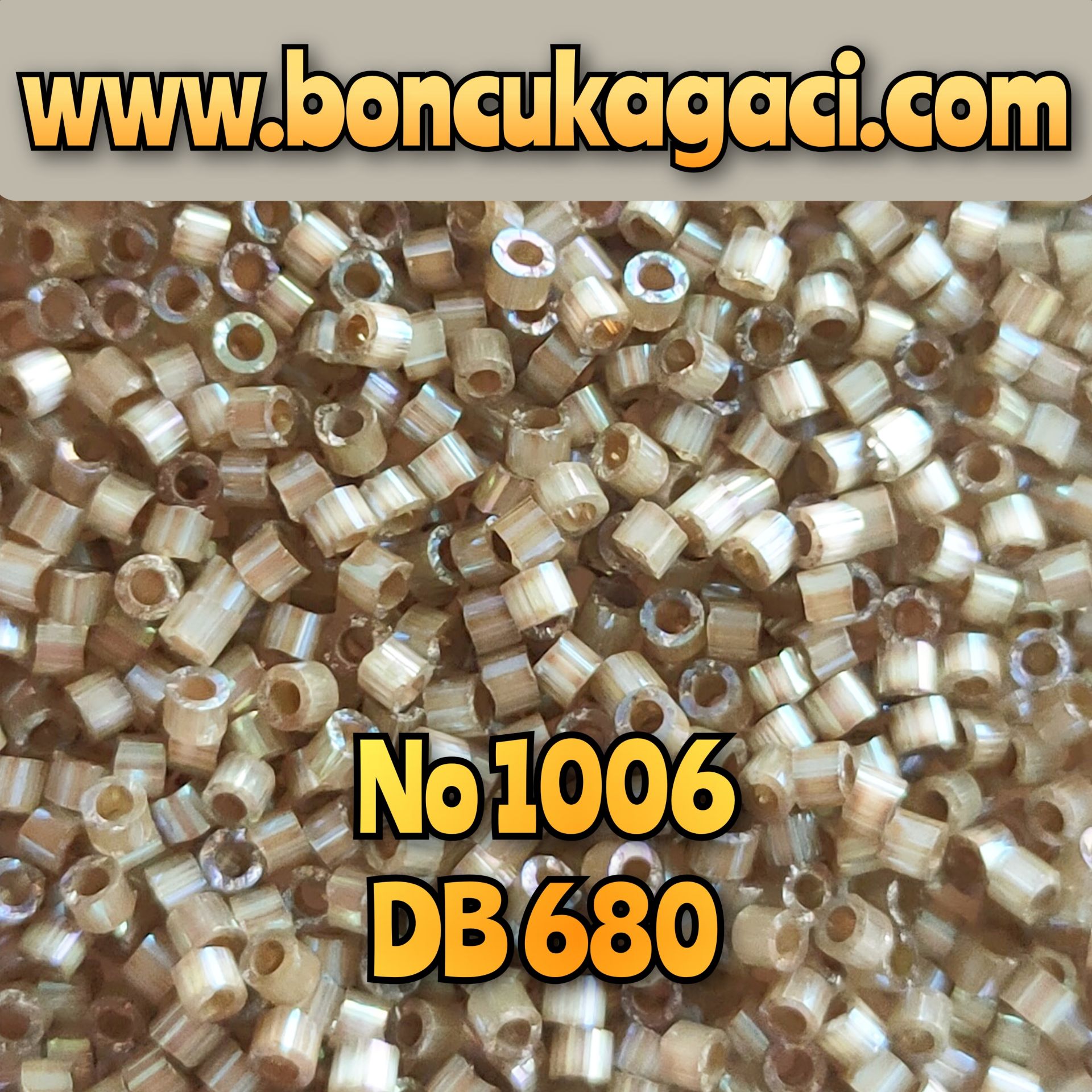 NO:504 (eski 1006 no) Miyuki Delica Boncuk 11/0 DB680 İpek Saten Boyalı Dumanlı Kuvars