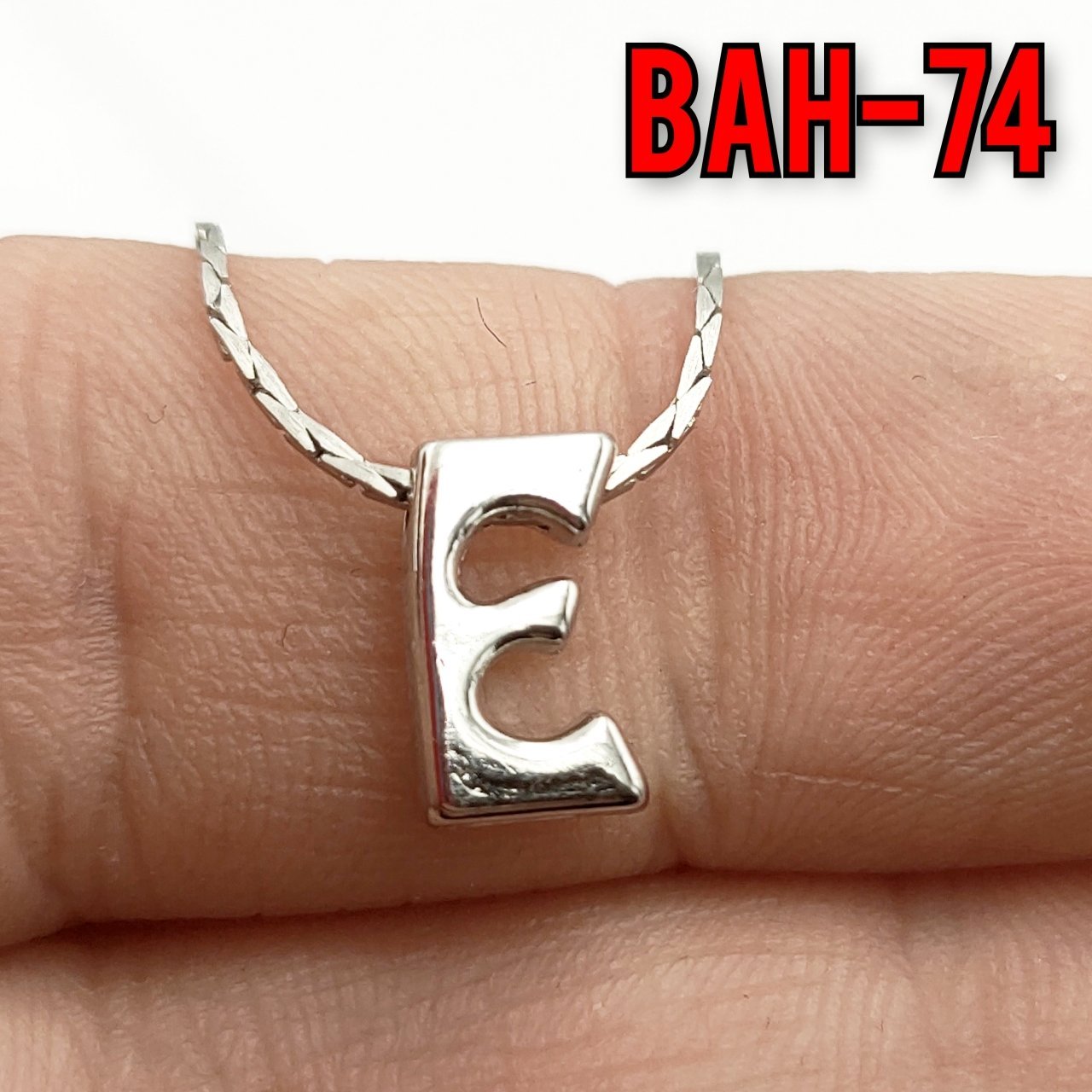 BAH-74 Rodyum Kaplama E Harfi Boncuk