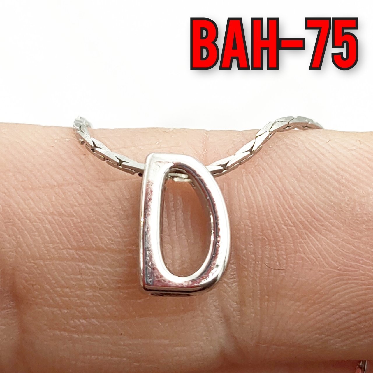BAH-75 Rodyum Kaplama D Harfi Boncuk