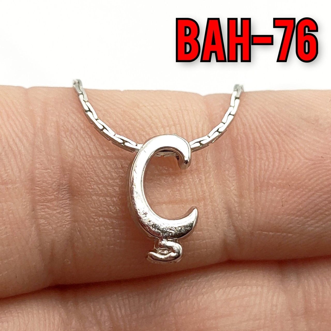 BAH-76 Rodyum Kaplama Ç Harfi Boncuk