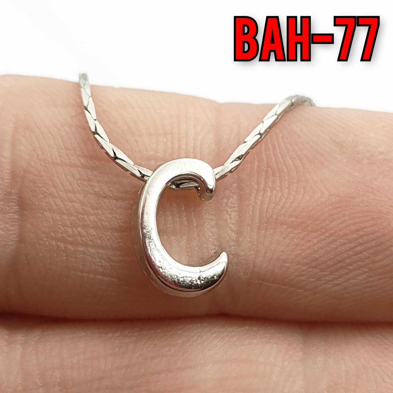 BAH-77 Rodyum Kaplama C Harfi Boncuk