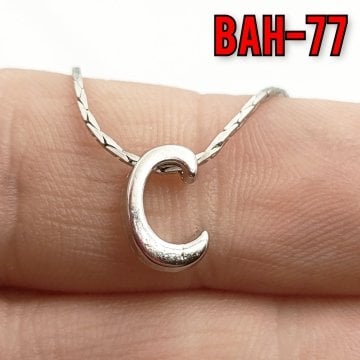 BAH-77 Rodyum Kaplama C Harfi Boncuk
