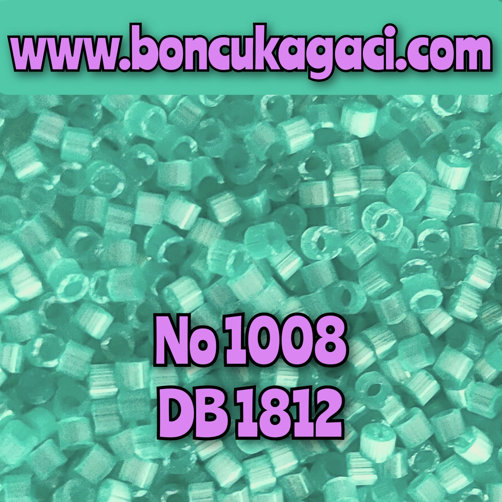 NO:1008 Miyuki Delica Boncuk 11/0 DB1812 İpek Saten Boyalı Su Yeşili 2 GRAM