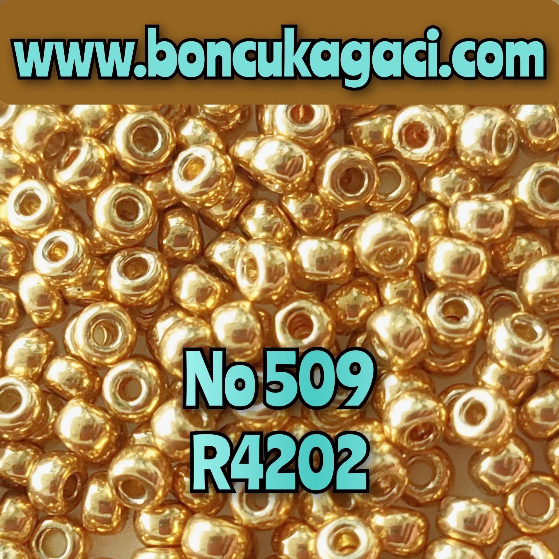 Miyuki Kum Boncuk , Miyuki Round Boncuk 6/0 No:509 R4202 Dayanıklı Galvaniz Kaplama Altın 10 gr