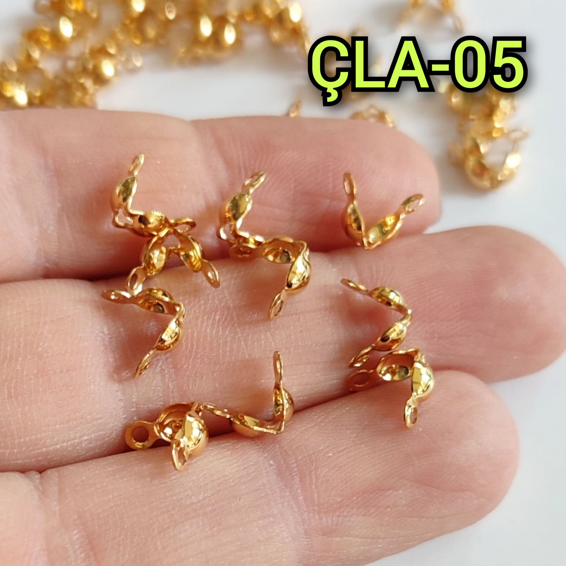 ÇLA-05 B Kalite Kaplama Altın Renk 316 L Çelik Düğüm Kapama