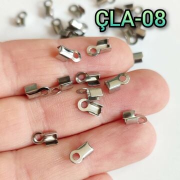 ÇLA-08 A Kalite Gümüş Renk 316L Çelik Deri Kapama