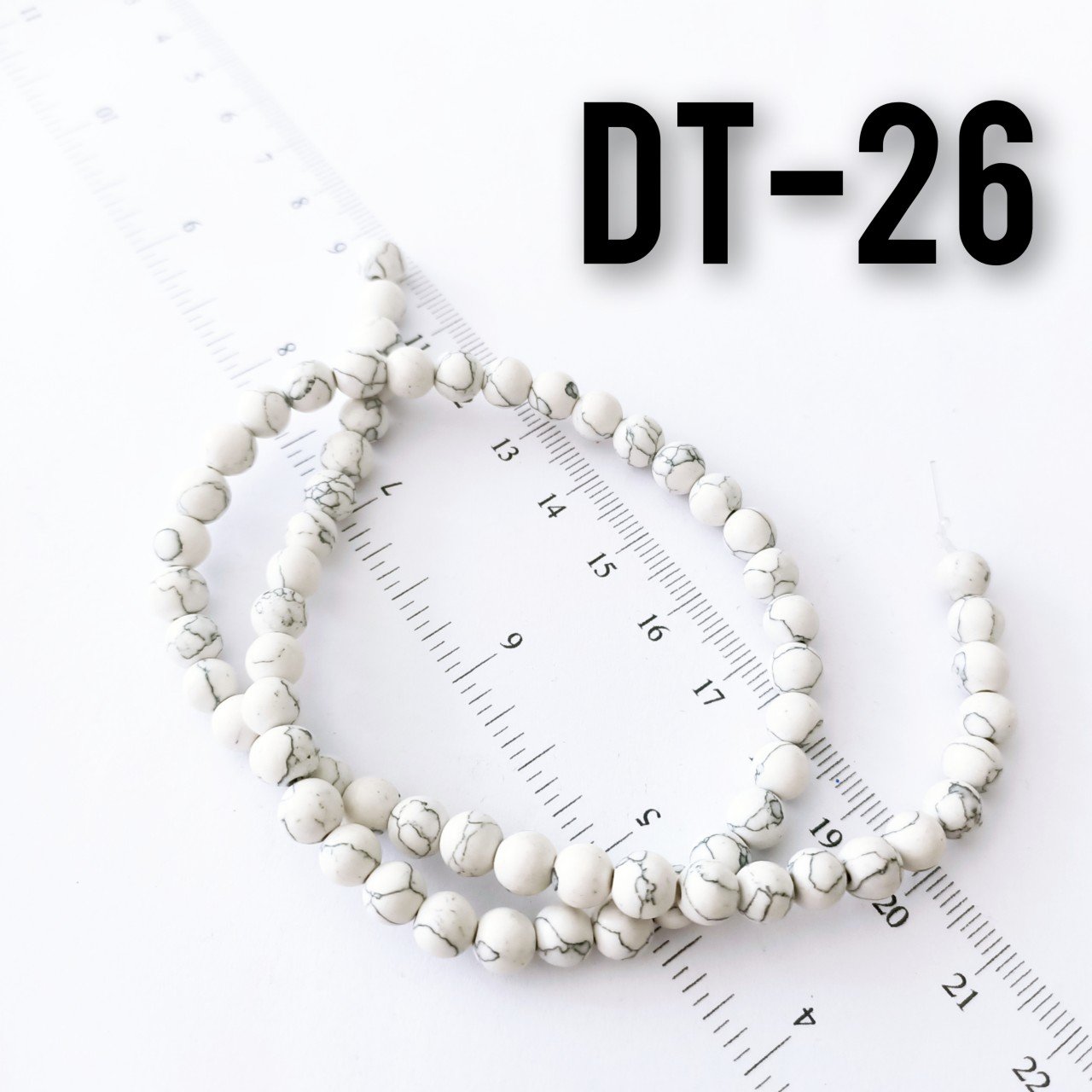 DT-026 İmitasyon Beyaz Firuze Taşı 6 mm