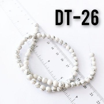 DT-026 İmitasyon Beyaz Firuze Taşı 6 mm