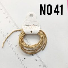 No : 041 Altın Kaplama Kare Zincir