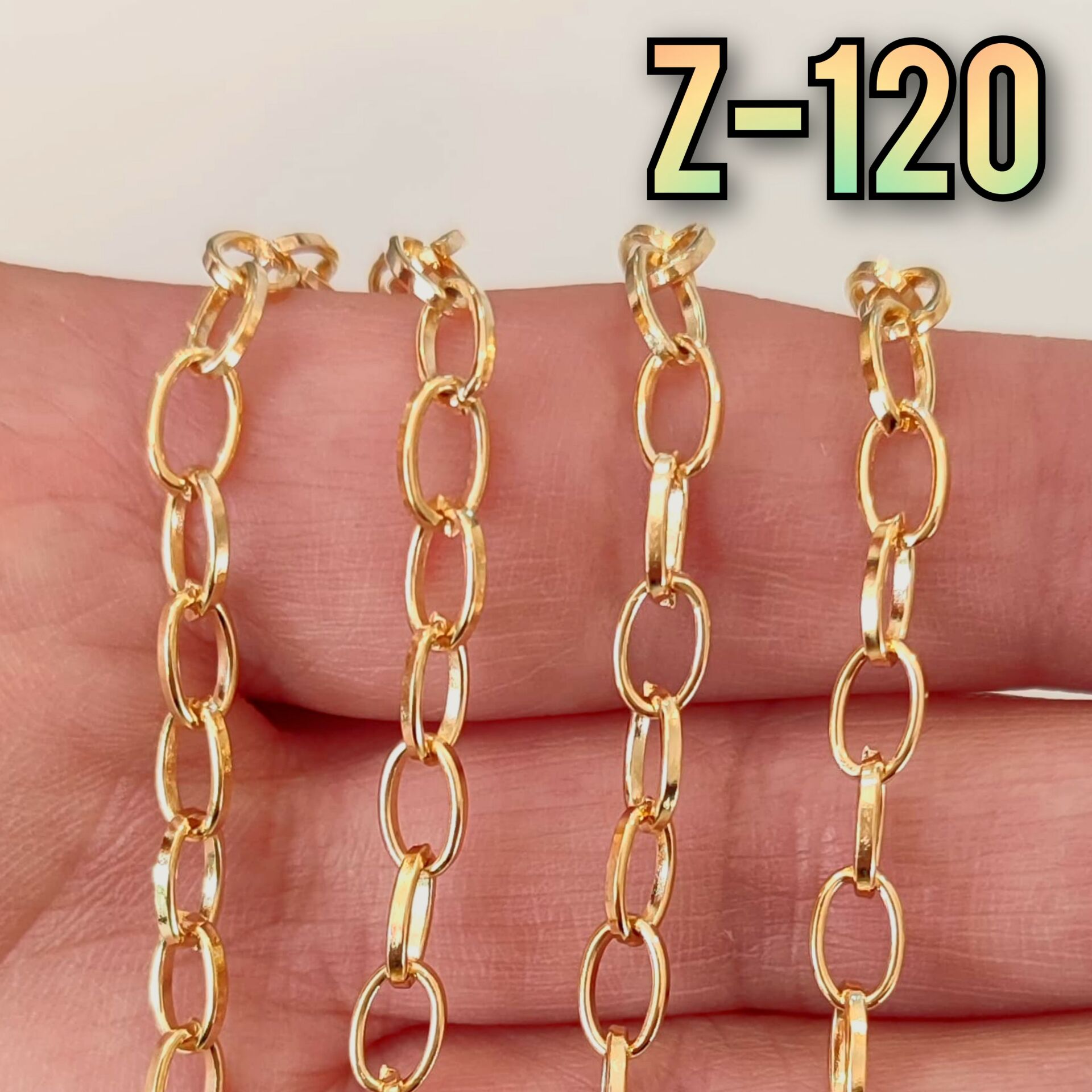 No : 120 24 Ayar Altın Kaplama Oval Zincir