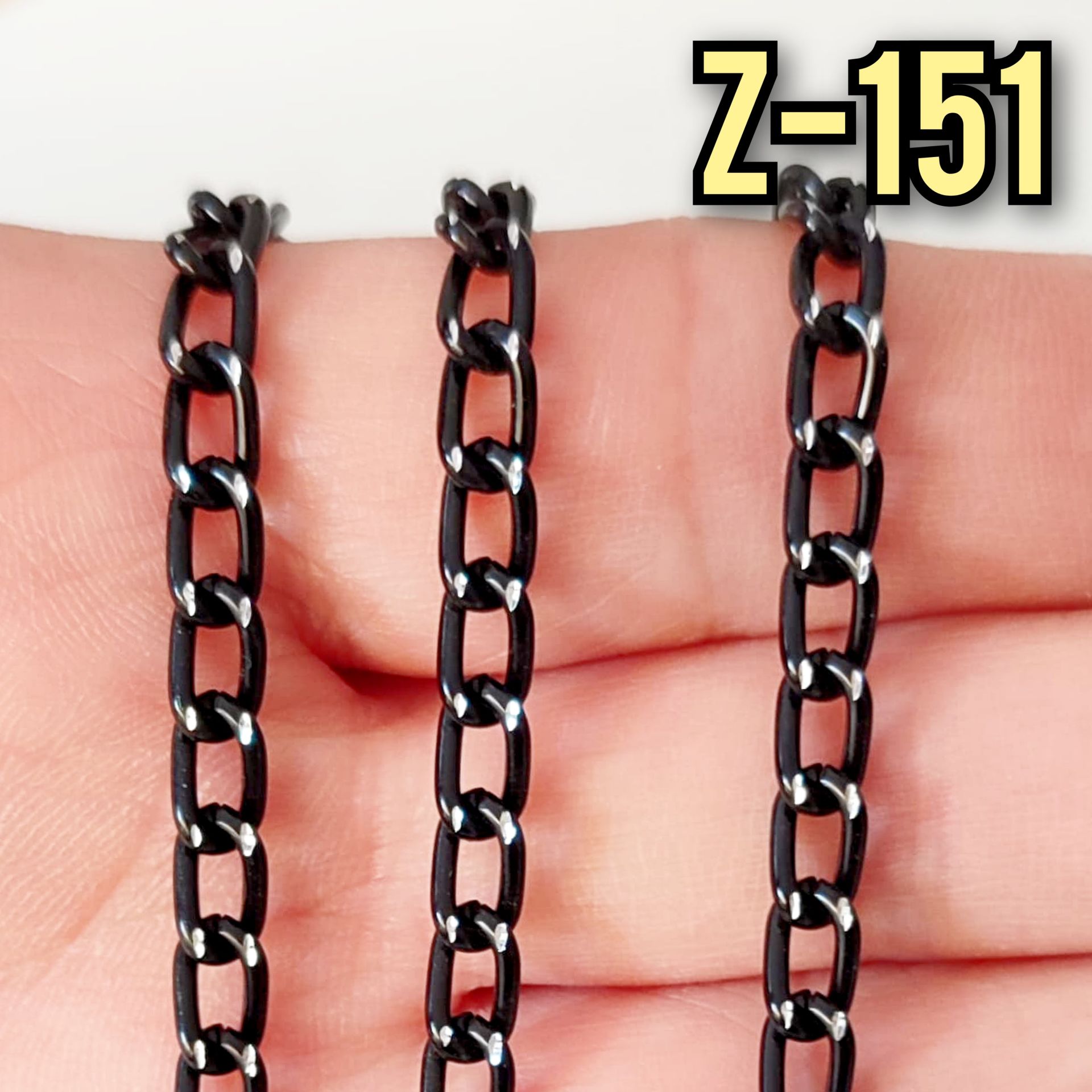 No : 151 Siyah Renk Traşlı Renk Alüminyum Zincir