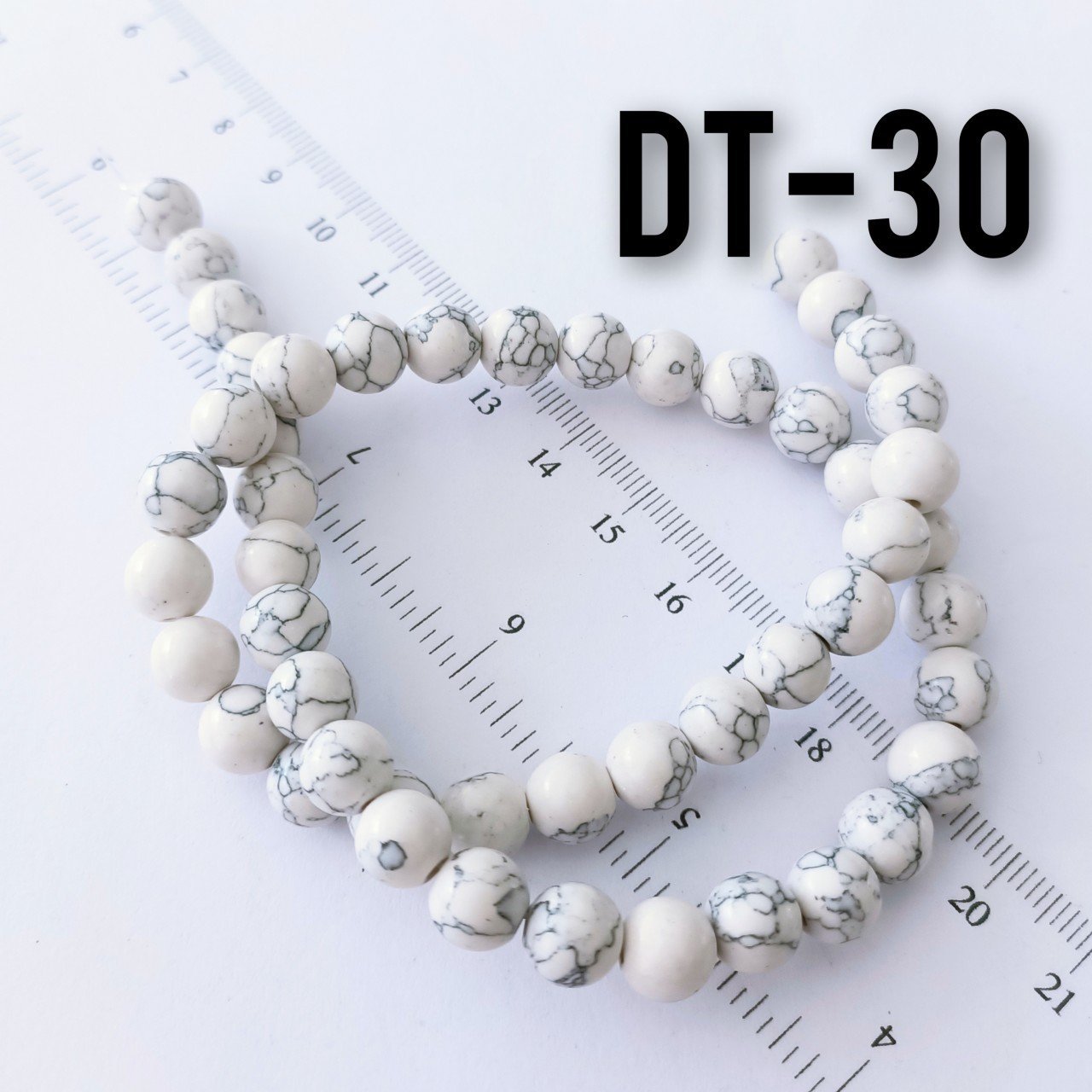 DT-030 İmitasyon Beyaz Firuze Taşı 8 mm