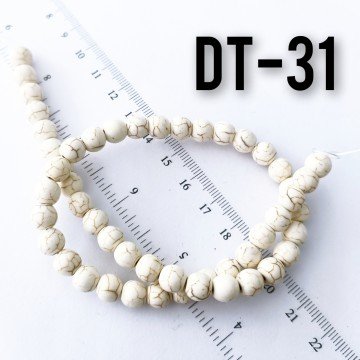 DT-031 İmitasyon Krem Turkuaz Taşı 8 mm