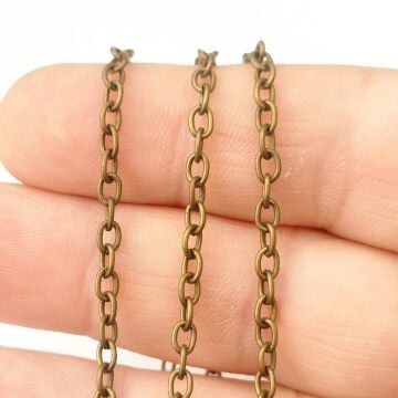 No : 030 Antik Yeşil Renk Uzatma Zinciri 2.5 * 3.5 mm