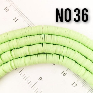 No : 36 Açık Yeşil Fimo Hamur Boncuk