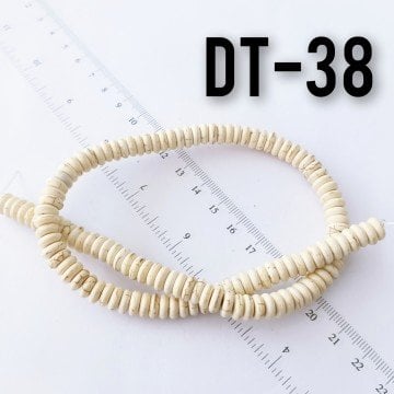 DT-038 İmitasyon Krem Disk Turkuaz Taşı 8 x 3 mm
