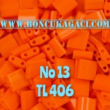 No: 13 Miyuki Boncuk , MİYUKİ TİLA  BONCUK TL406 Opak Turuncu 5 gr