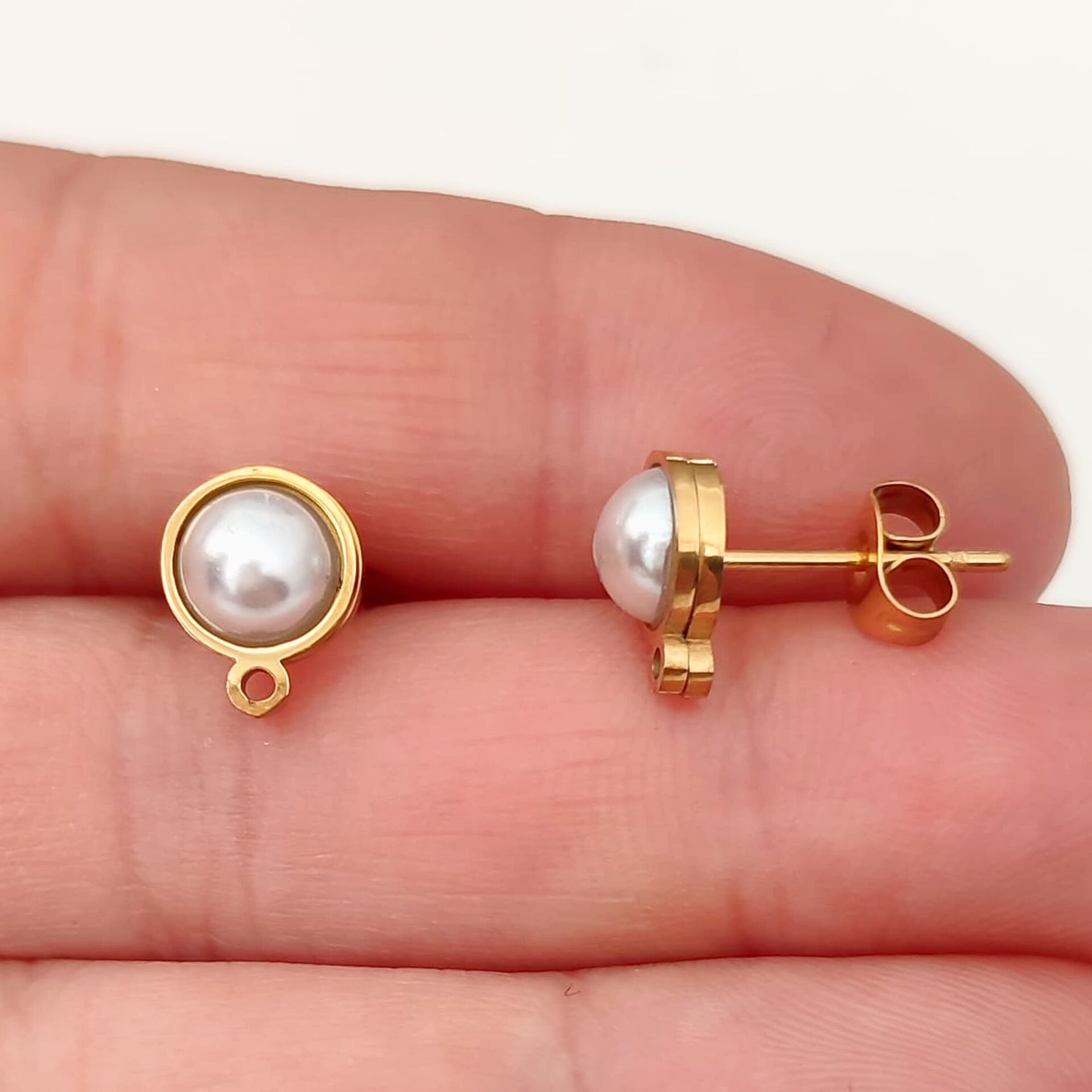 ÇLK-07 A Kalite Kaplama Altın Renk 316 L Cerrahi Çelik İncili Çivisi 7 mm