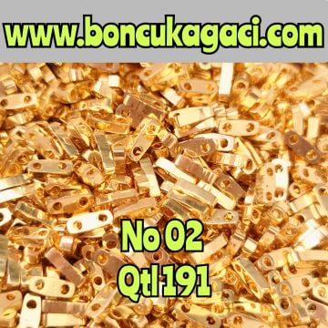 No: 02 Miyuki Quarter Tila , Çeyrek Tila Boncuk QTL191 24 Ayar Altın Kaplama 5 gr