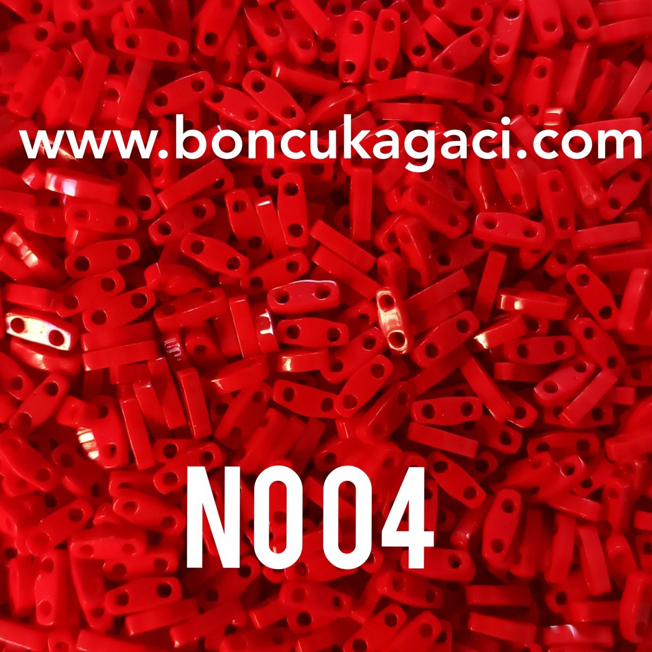 No: 04 Miyuki Quarter Tila , Çeyrek Tila Boncuk QTL408 Parlak Kırmızı 5 gr