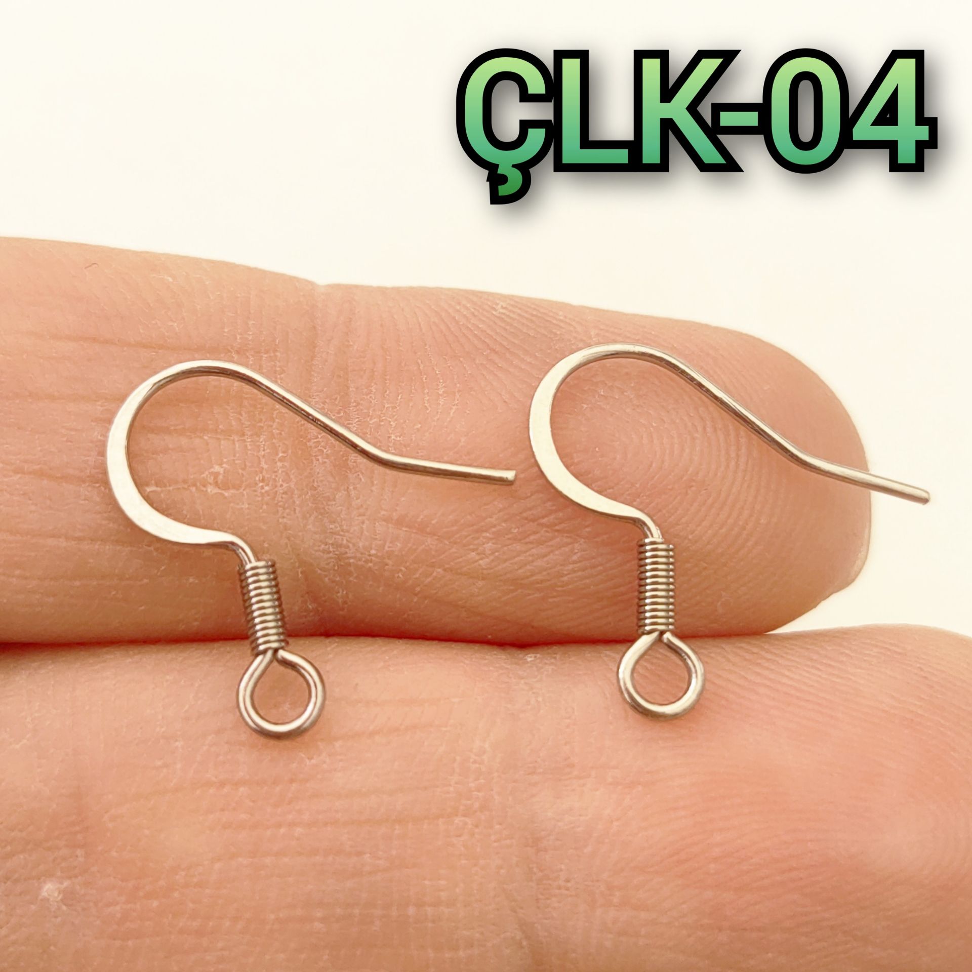 ÇLK-04 Gümüş Renk 316L Cerrahi Çelik Küpe Kancası