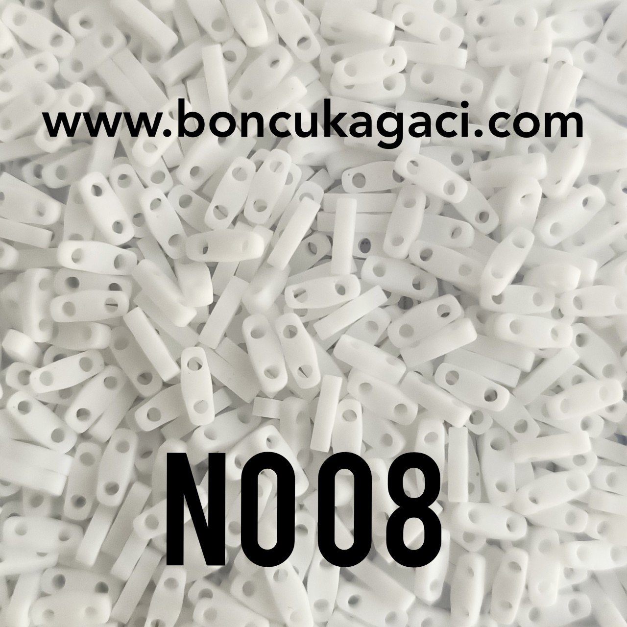 No: 08 Miyuki Quarter Tila , Çeyrek Tila Boncuk QTL402F Mat Beyaz 5 gr