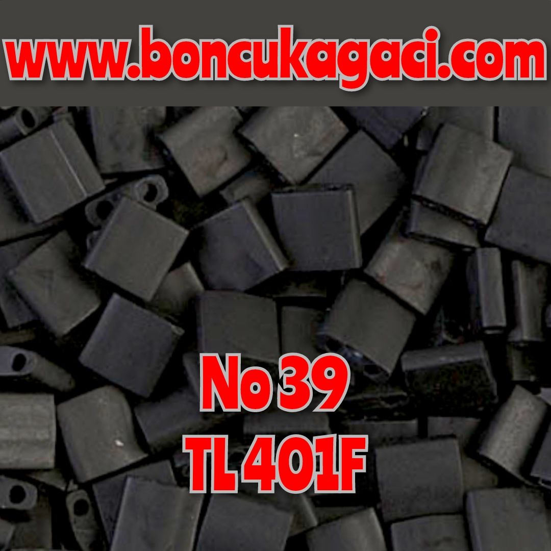 No: 39 Miyuki Boncuk , MİYUKİ TİLA  BONCUK TL401F 5 gr Mat Siyah