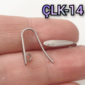 ÇLK-14 A Kalite Gümüş Renk 316 L Cerrahi Çelik Küpe Kancası