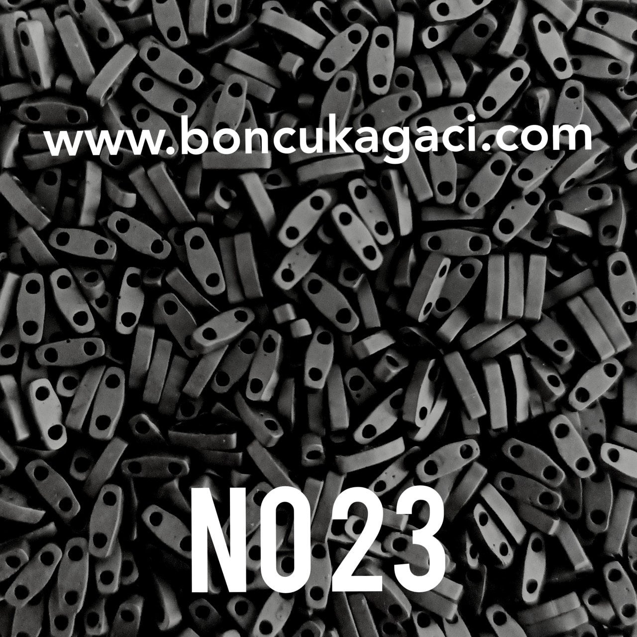 No: 23 Miyuki Quarter Tila , Çeyrek Tila Boncuk QTL401F MAt Siyah 5 gr
