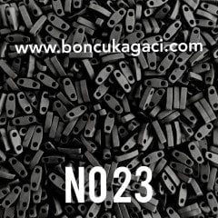 No: 23 Miyuki Quarter Tila , Çeyrek Tila Boncuk QTL401F MAt Siyah 5 gr