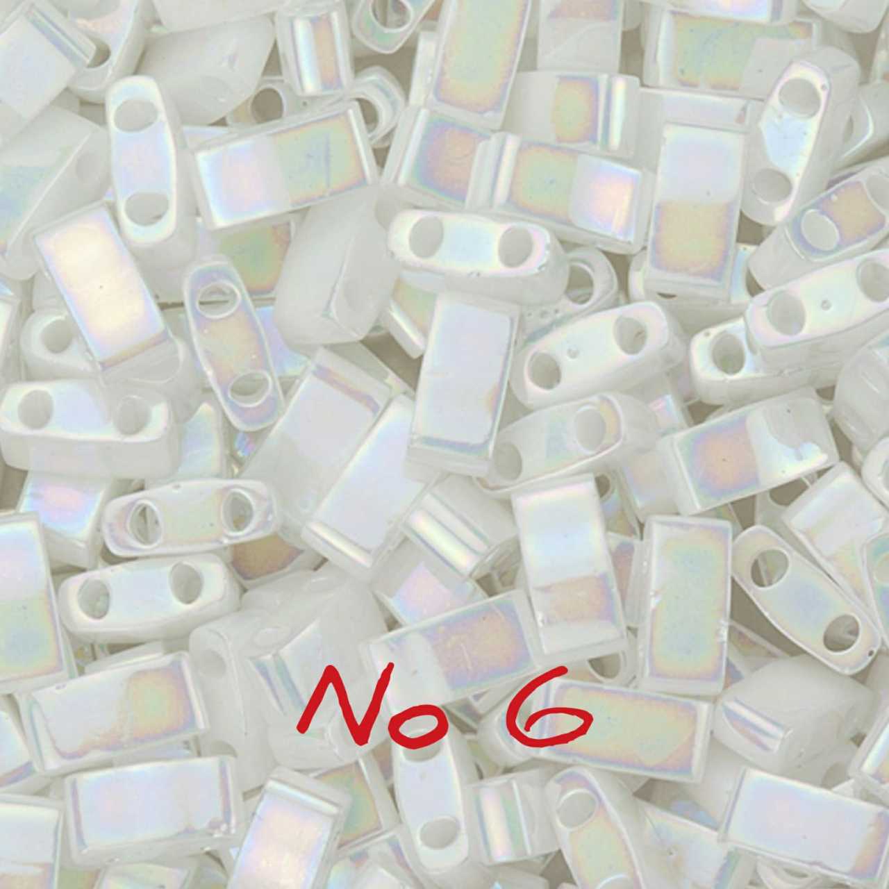 NO:06 Miyuki Half-Tila , Half Tila Boncuk HTL-471  sedefli ışıltılı beyaz 5 gr