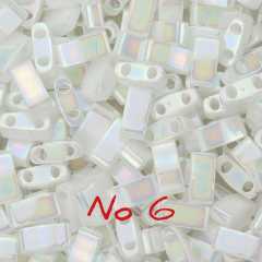 NO:06 Miyuki Half-Tila , Half Tila Boncuk HTL-471  sedefli ışıltılı beyaz 5 gr
