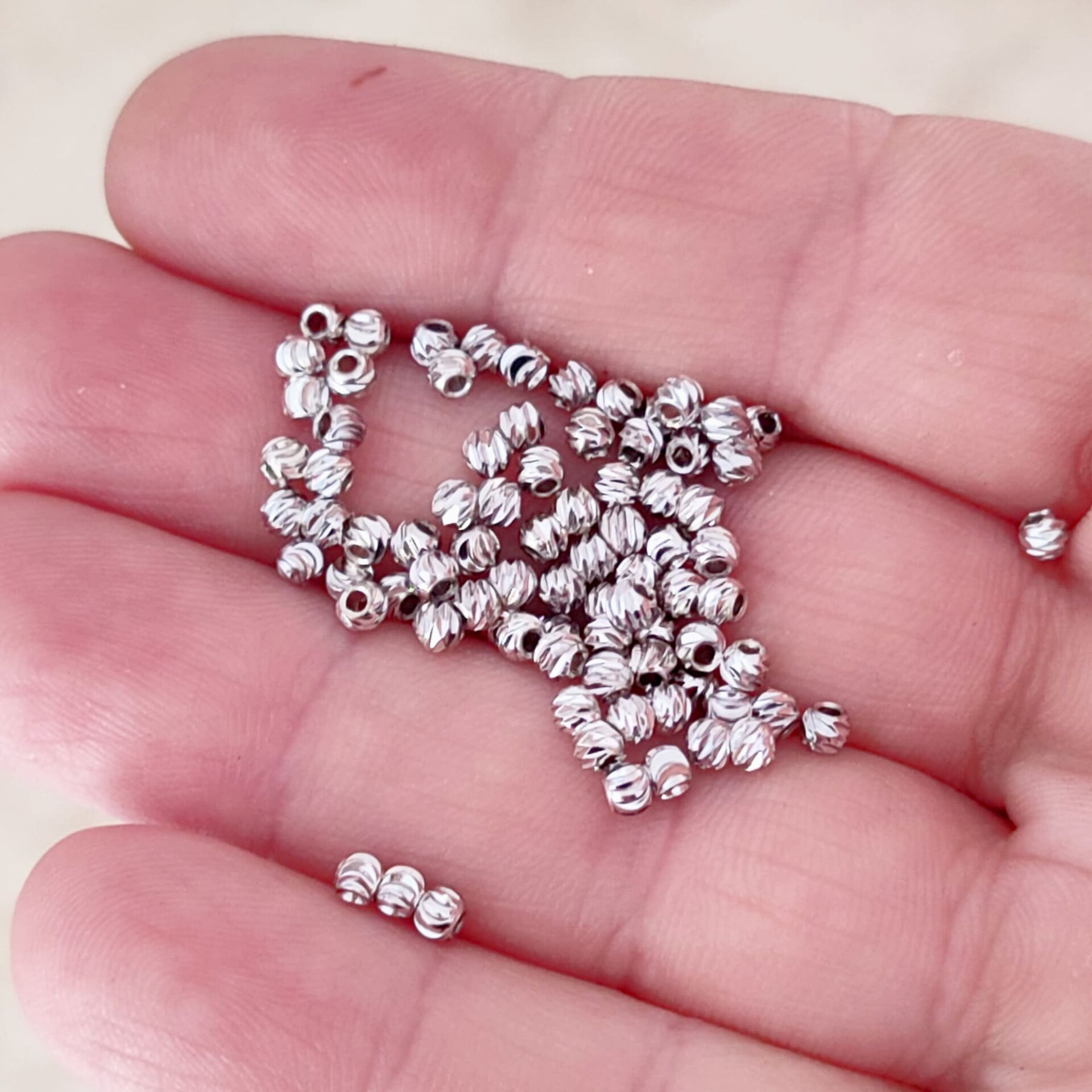 DRK-05 Rodyum Kaplama Dorika Boncuk 3 mm