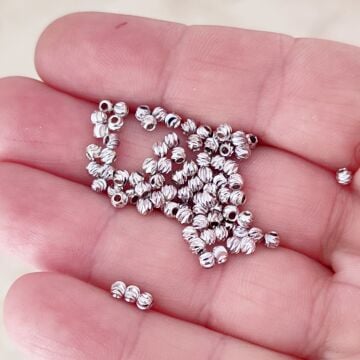 DRK-05 Rodyum Kaplama Dorika Boncuk 3 mm