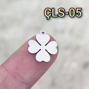 ÇLS-05 A Kalite Gümüş Renk 316L Cerrahi Çelik Yonca Sallantı