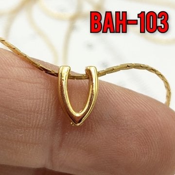 BAH-103 24 Ayar Altın Kaplama V Harfi Boncuk