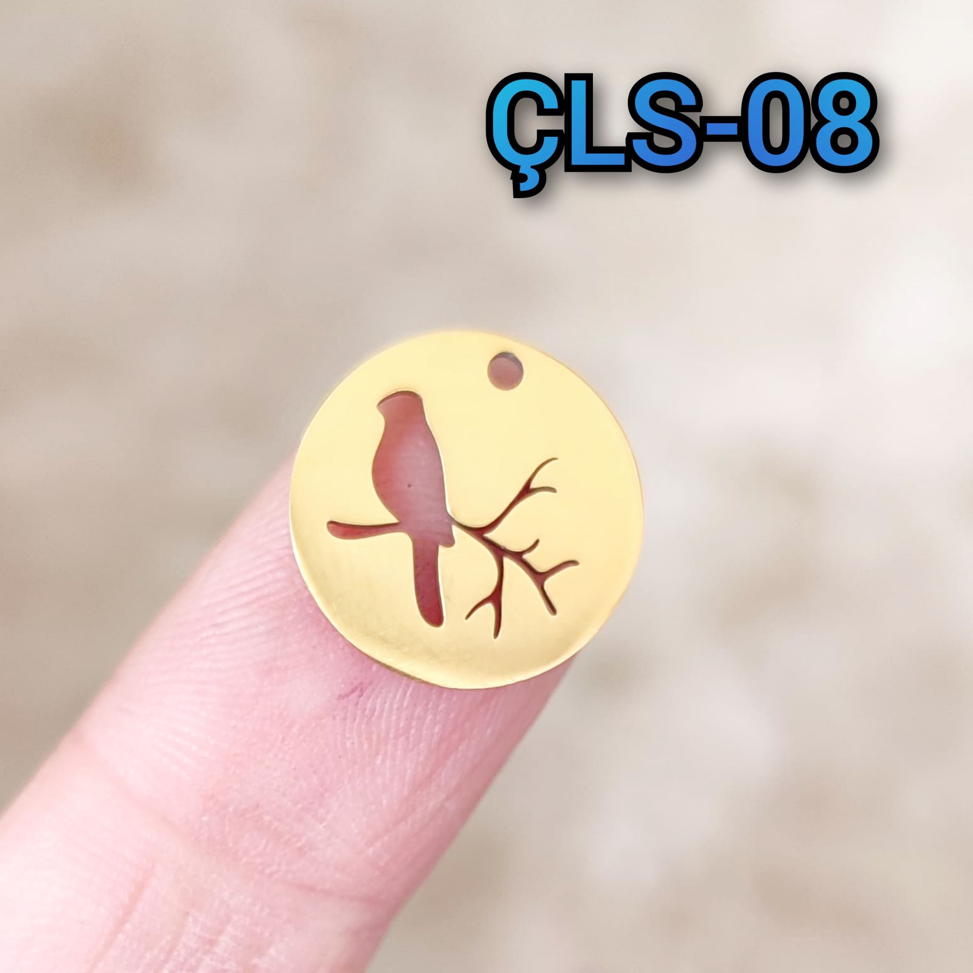 ÇLS-08 Altın Renk 304 Çelik Kuş Sallantı - Kolye Ucu