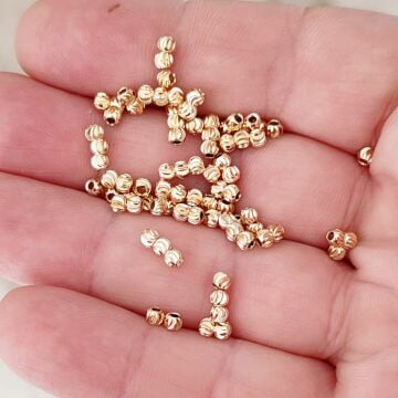 DRK-09 Lak Altın Kaplama Dorika Boncuk 3 mm