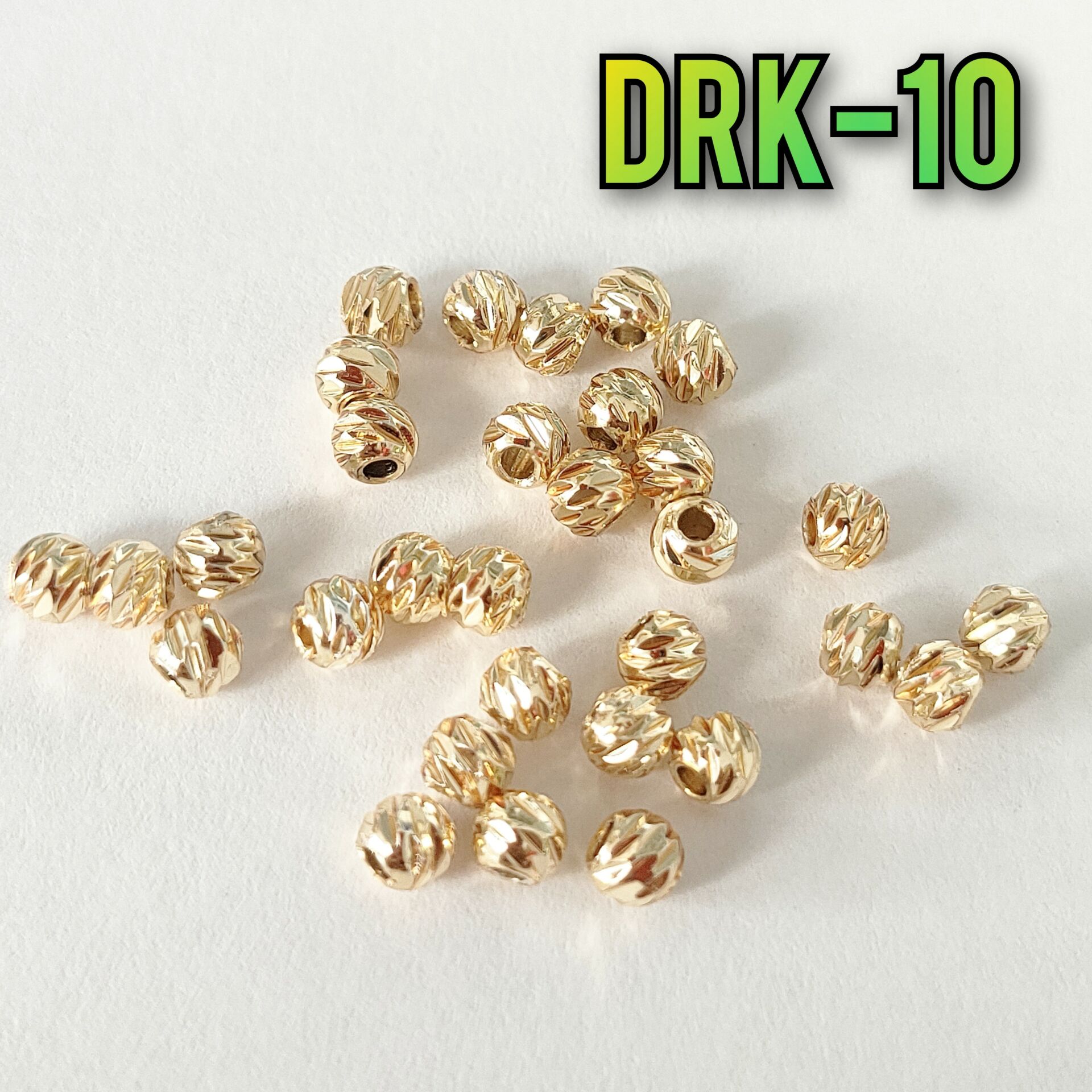 DRK-10 Lak Altın Kaplama Dorika Boncuk 4 mm Açık Ton