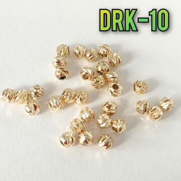 DRK-10 Lak Altın Kaplama Dorika Boncuk 4 mm Açık Ton