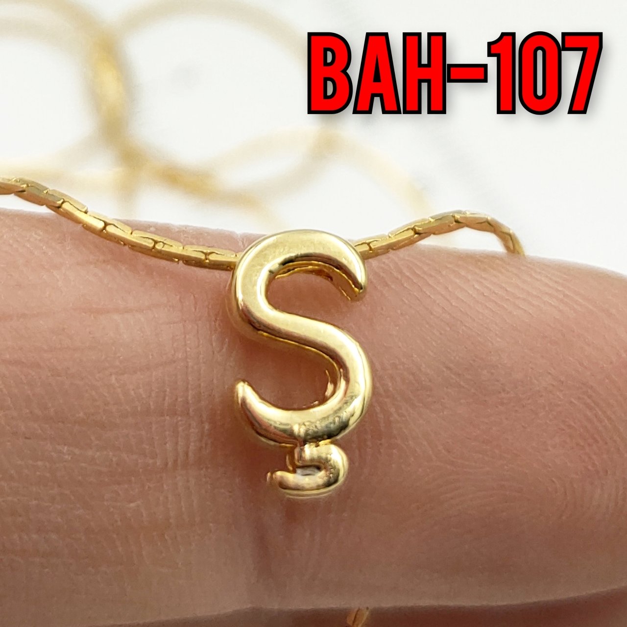 BAH-107 24 Ayar Altın Kaplama Ş Harfi Boncuk