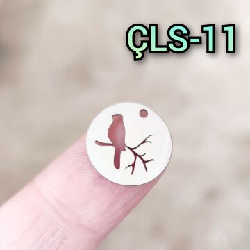 ÇLS-11 Gümüş Renk 304 Çelik Kuş Sallantı - Kolye Ucu