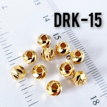DRK-15 24 Ayar Altın Kaplama Dorika Boncuk 6 mm