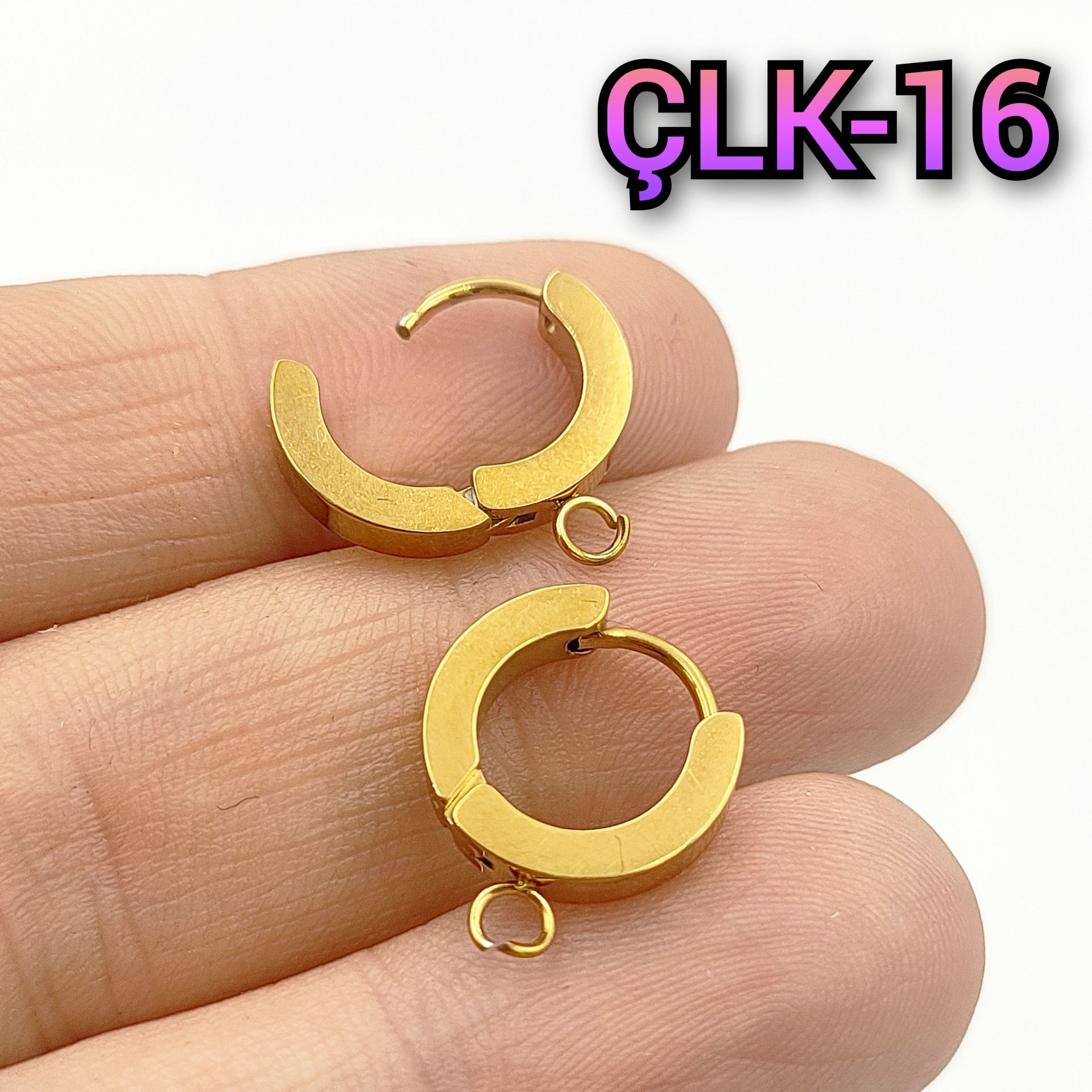 ÇLK-16 A Kalite Kaplama Altın Renk 316L Cerrahi Çelik Küpe Klipsi