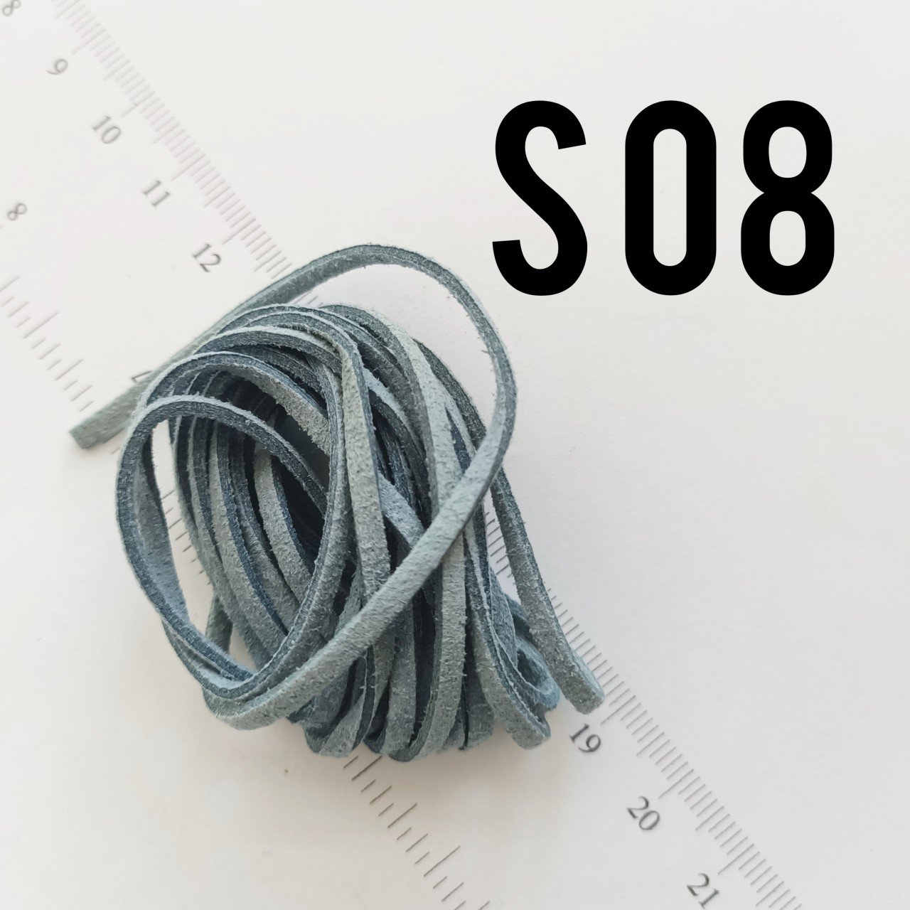 S08 Pastel Turkuaz Süet ip