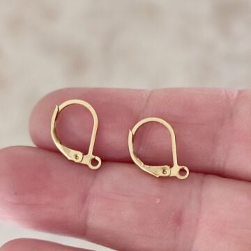 ÇLK-15 A Kalite Kaplama Altın Renk 316L Cerrahi Çelik Armut Küpe Klipsi