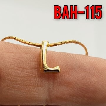BAH-115 24 Ayar Altın Kaplama L Harfi Boncuk