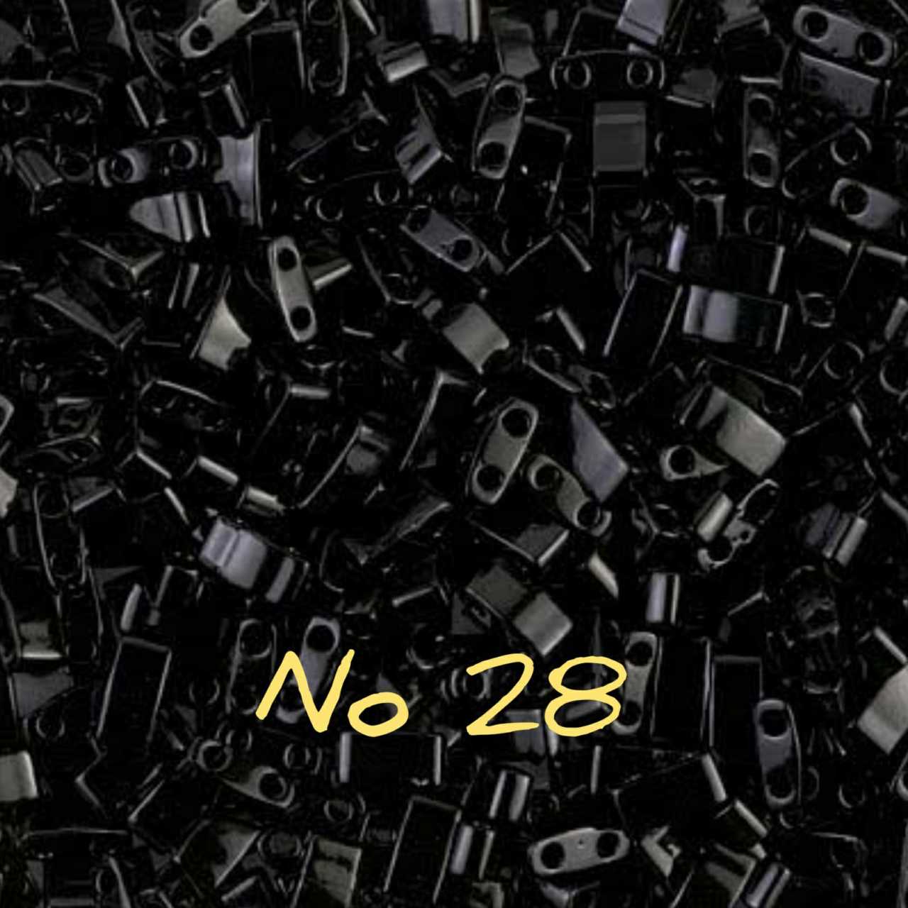NO:28 Miyuki Half-Tila , Half Tila Boncuk HTL-401  5 gr Parlak Siyah