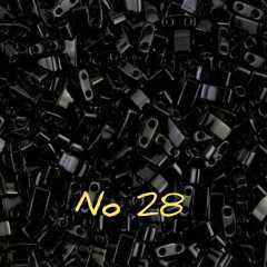 NO:28 Miyuki Half-Tila , Half Tila Boncuk HTL-401  5 gr Parlak Siyah